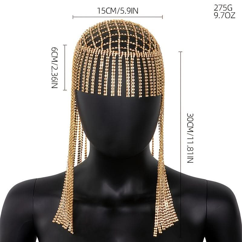 Rhinestone Tassel Headpiece – Elegant Hair Accessory