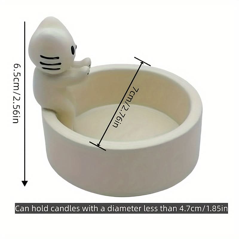 Adorable Cat Candle Holder, Cute Room Decor