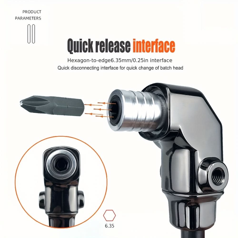 90° Angle Screwdriver - Compact Steel Tool
