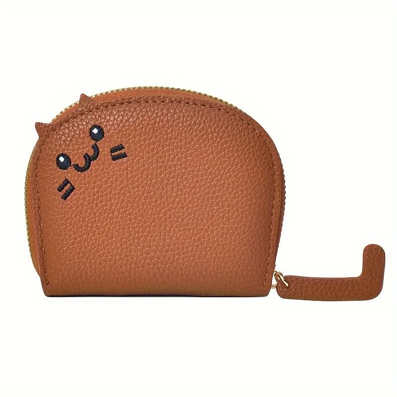 Cute Cat Card Holder for Women – Compact Multi-Card Wallet & Coin Purse