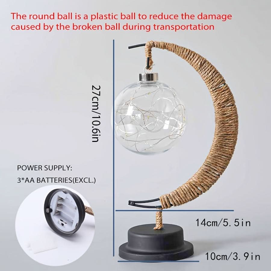 LED Moon Ball Lamp – Decorative Battery-Operated Table Lamp
