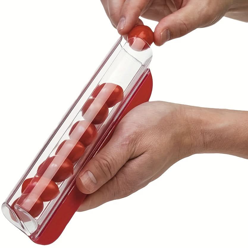 Cherry Tomato & Grape Slicer – Handheld Mini Fruit Cutter, Cake Decoration Tool