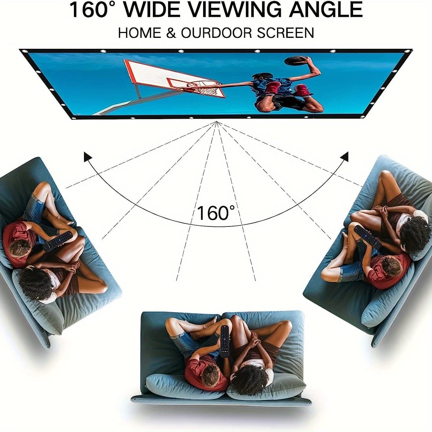 Portable 72/84/100 Inch HD Projection Screen