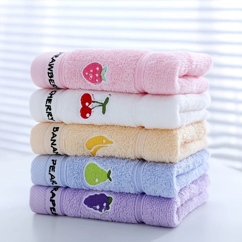 5pcs Soft Cartoon Animal Kids Face Towels
