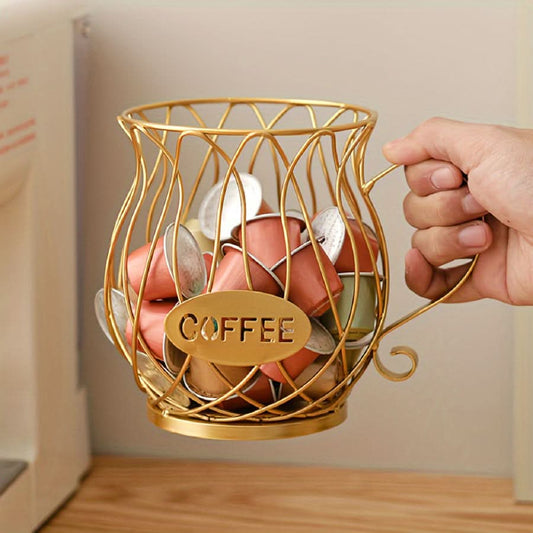Golden Teapot Rack with Storage – Elegant Display Stand
