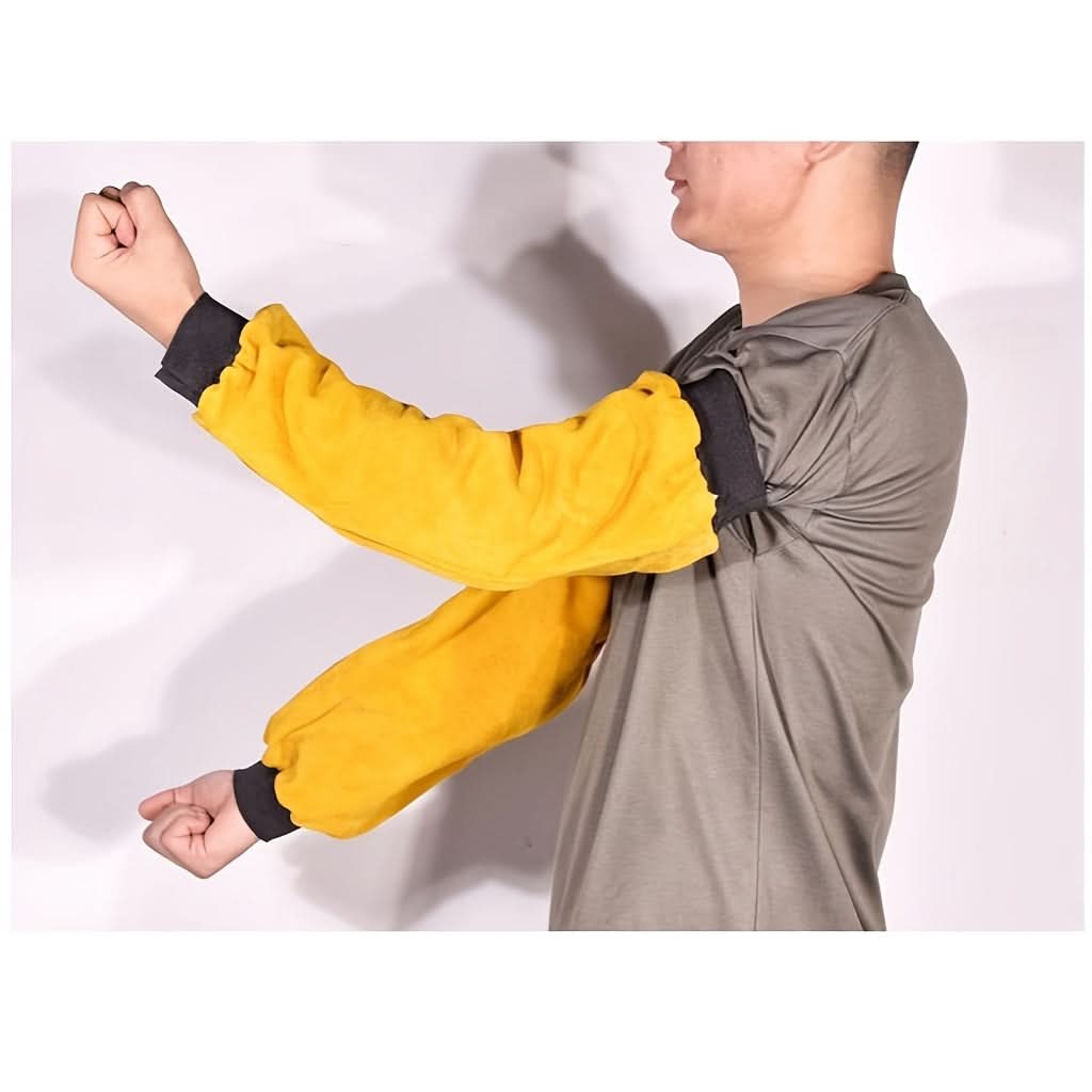 Flame-Resistant Leather Arm Sleeves – Fireproof Safety Gear