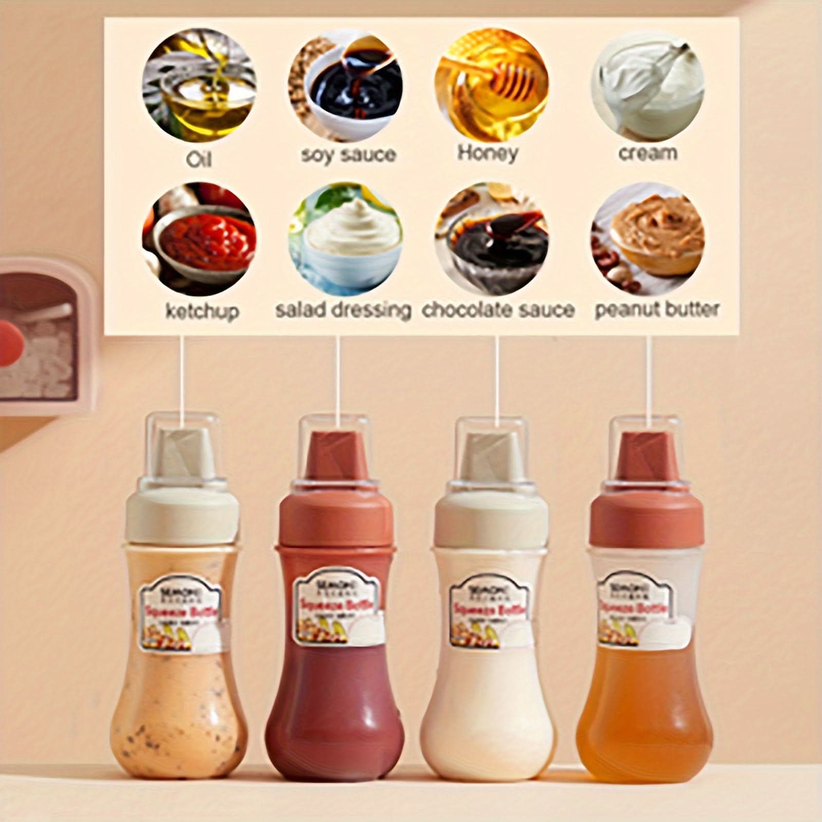 Leakproof Squeeze Sauce Bottles - Refillable Condiment Dispensers