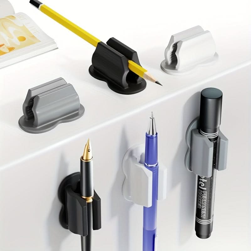 Silicone Pencil Holders – 6-Pack Sticky Desk Grips