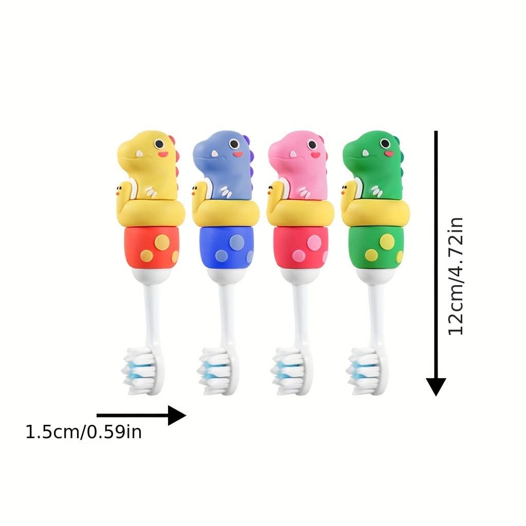 4-Pack Dino Kids Toothbrushes - Soft Bristles