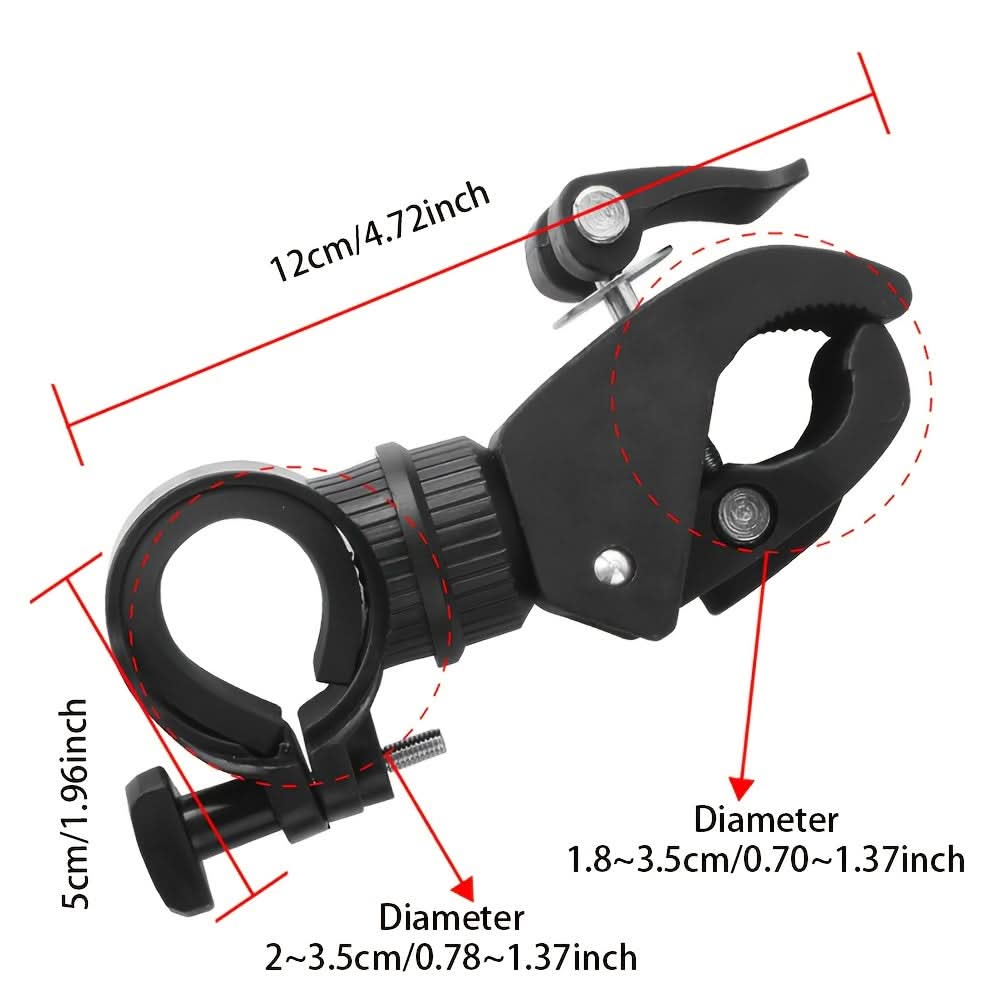 360° Rotating Bicycle Light Mount – Adjustable Waterproof Bike Frame Holder
