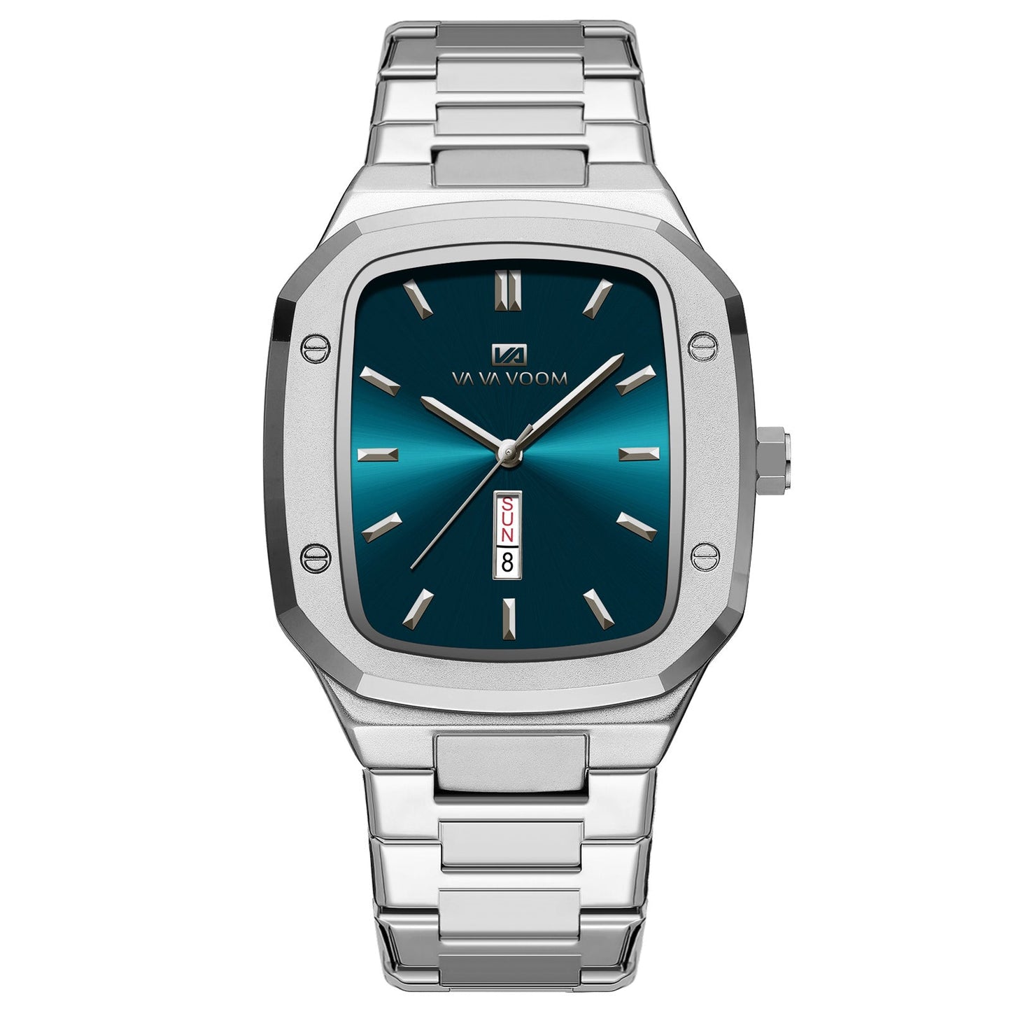 VA VA Voom 2831 Business Octagonal Creative Dual-Date Steel-Strap Quartz watch for men