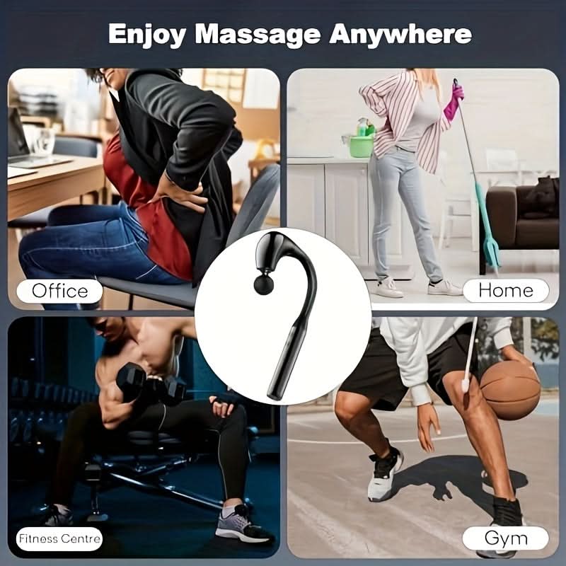 Adjustable Speed Deep Tissue Massage Gun - Ergonomic U-Shaped Massager