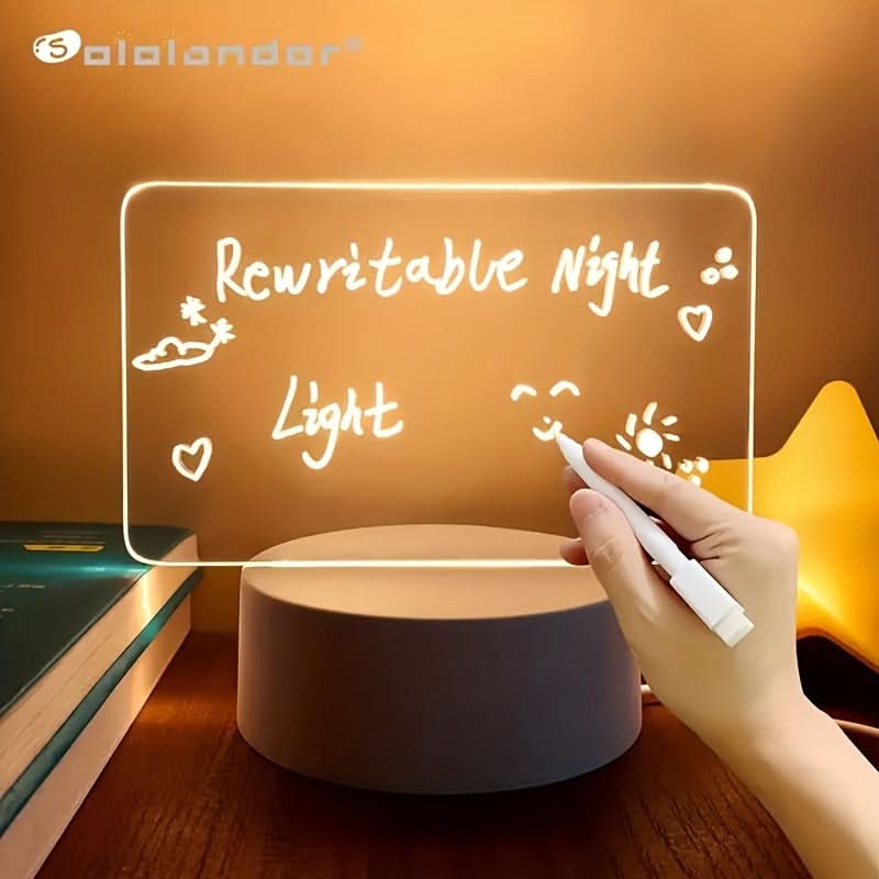USB Powered LED Night Light with Warm Glow & White Base