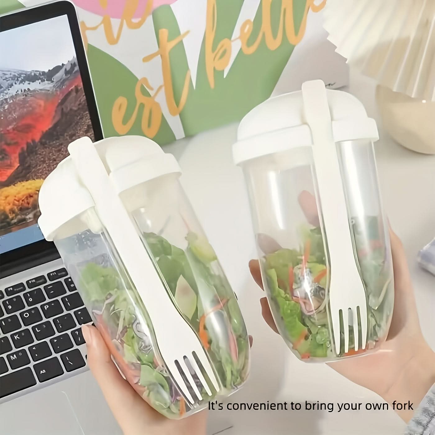 1000ml Salad Shaker Cup with Lid