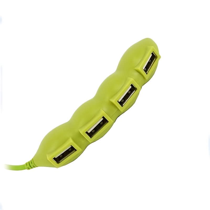 4-Port USB 2.0 Hub – Compact, Portable Pea-Shaped USB Splitter for Laptops
