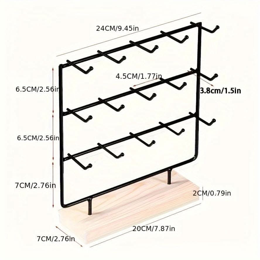 15-Hook Crochet Earring Display Rack – Unique Jewelry Organizer