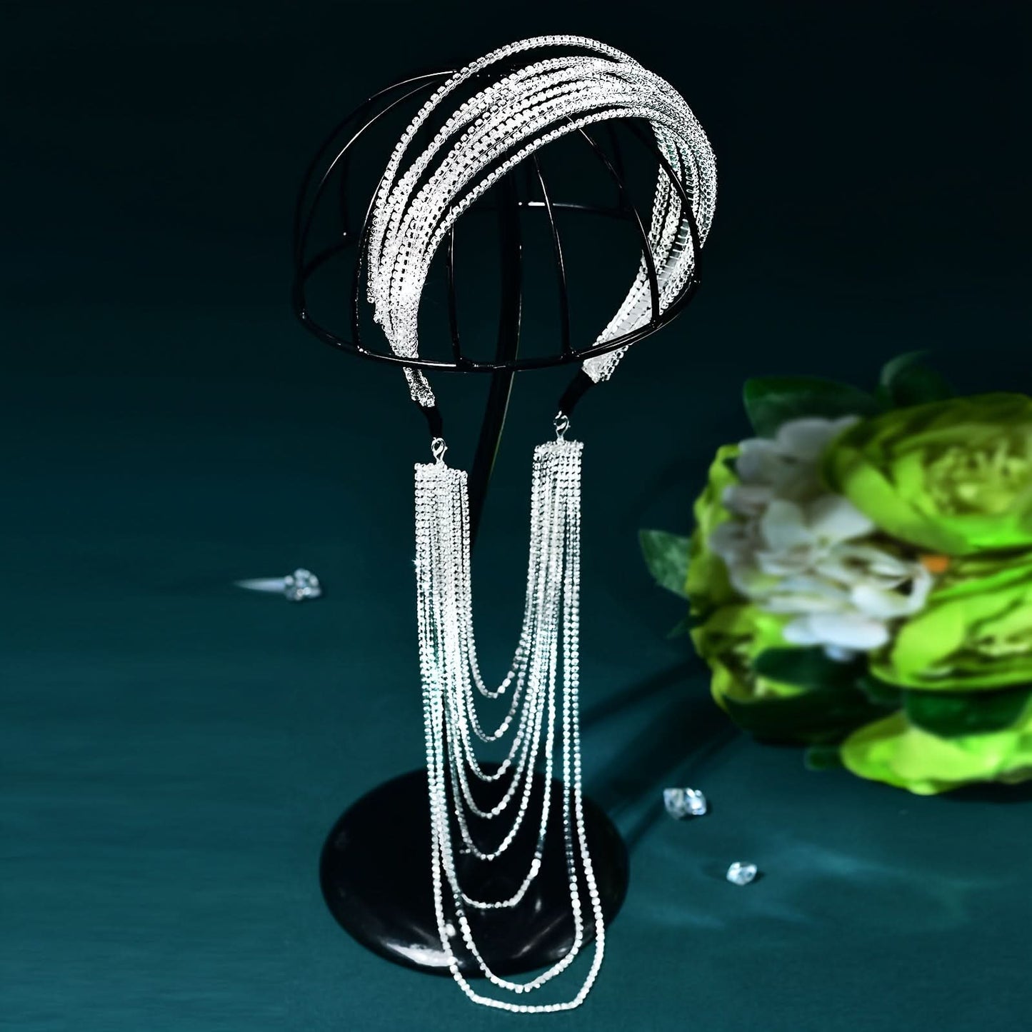 Rhinestone Tassel Hairband for Women, Minimalist