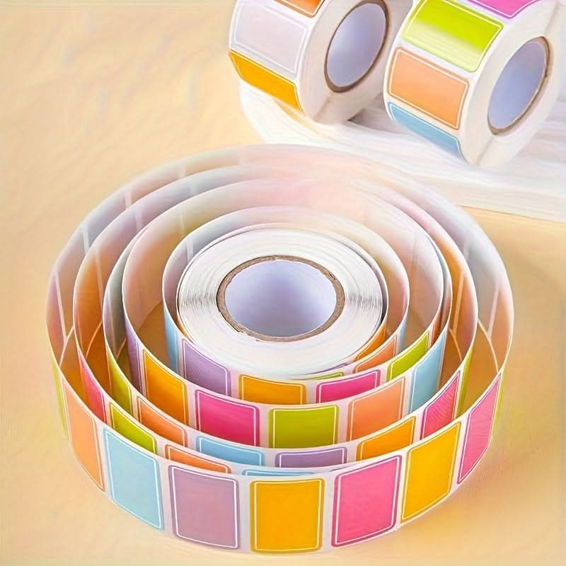 1500 Colored Self-Adhesive Label Stickers Roll