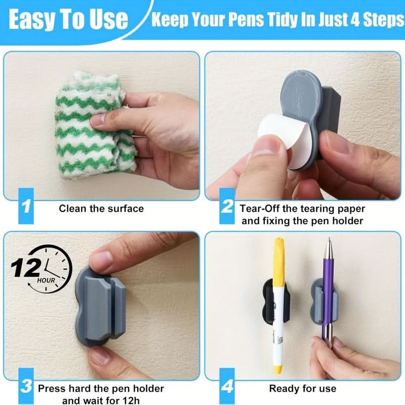 Silicone Pencil Holders – 6-Pack Sticky Desk Grips