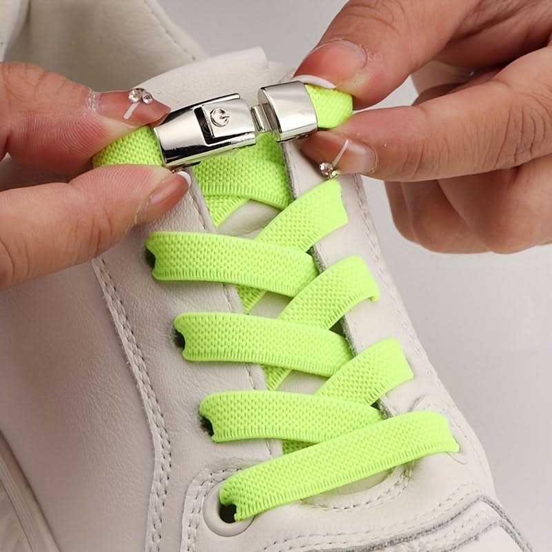 No-Tie Shoelaces with Adjustable Buckles – Easy-On Fit For Sneakers & Sports Shoes