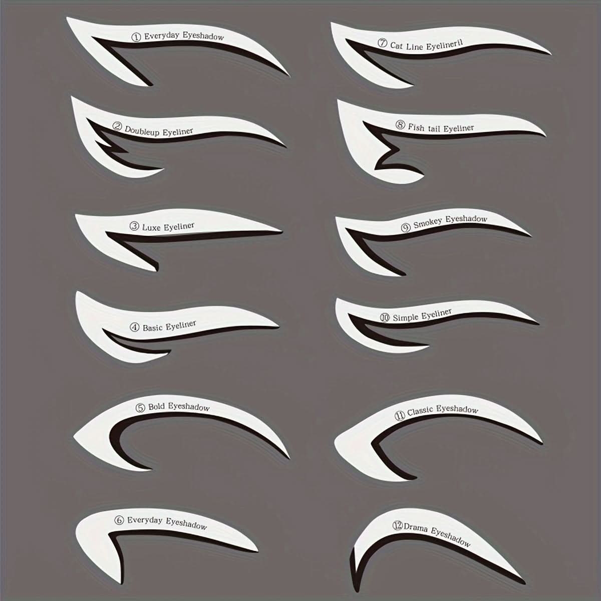 12 Pairs Reusable Eye Makeup Templates – Butterfly Eyeliner & Eyeshadow Stickers