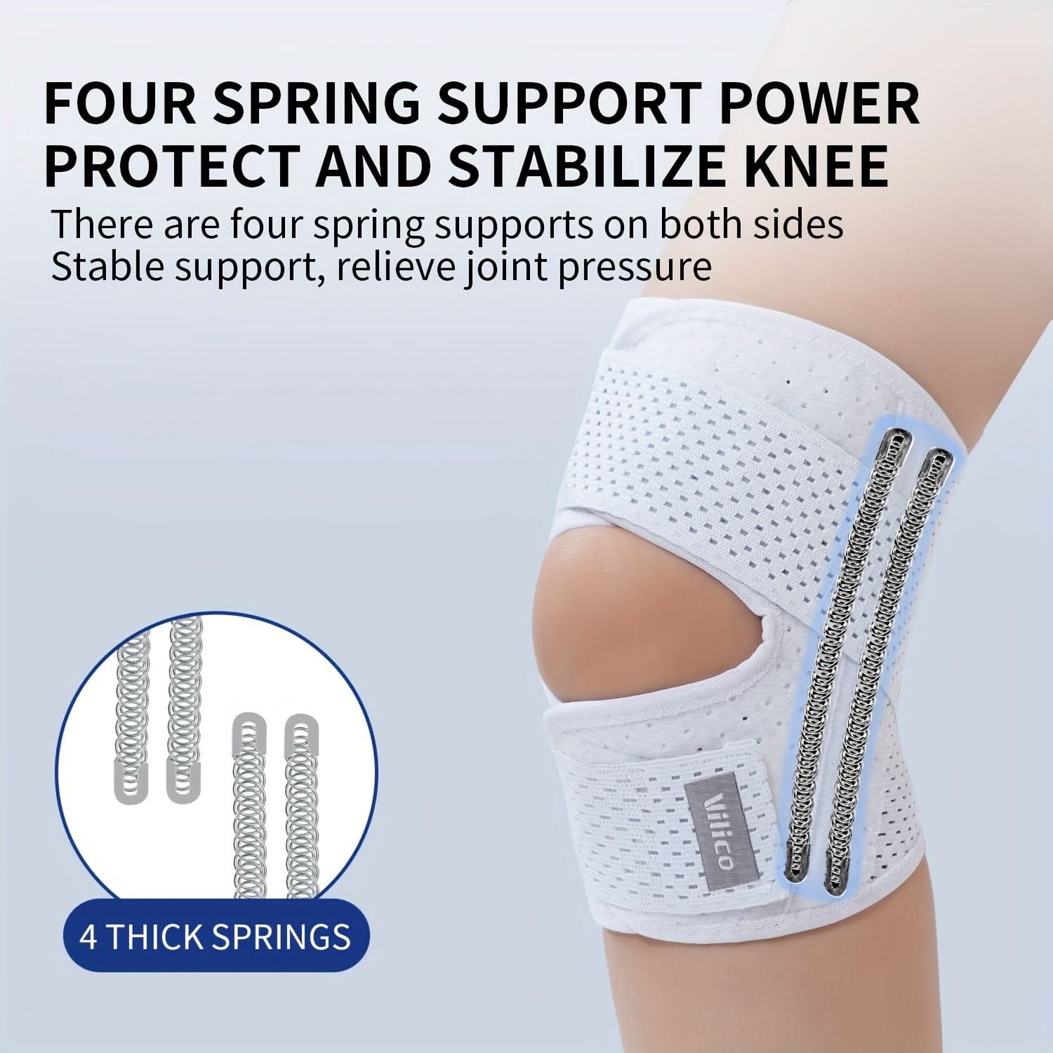 Compression Knee Sleeve with Spring Stabilizers – Fitness Support