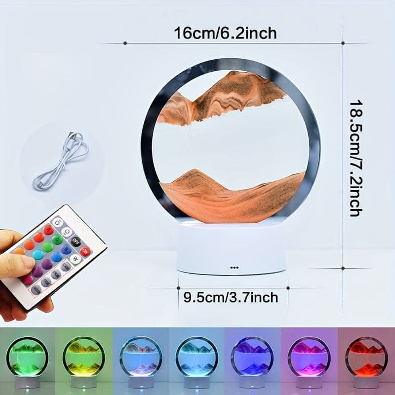 3D LED Moon Lamp with Stand – 16 Colors, Remote Control, USB Powered