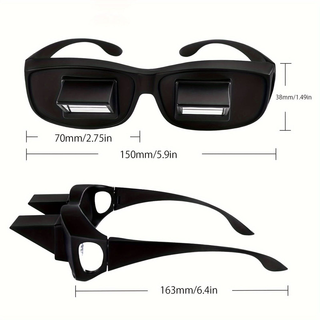 KROKODIL Rectangular Lazy Glasses - HD Prism Clear Lens for Reading & TV