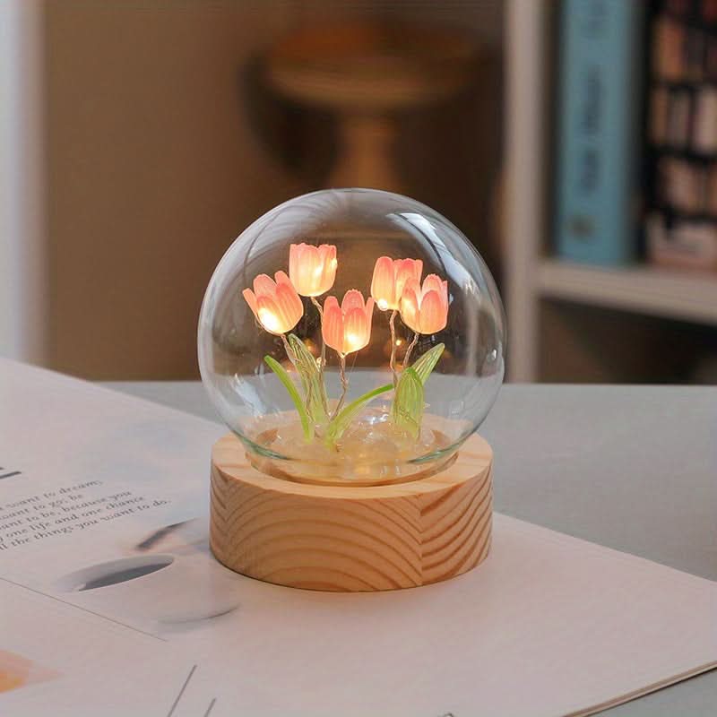 Mini Tulip Night Light – Handcrafted Floral Table Lamp