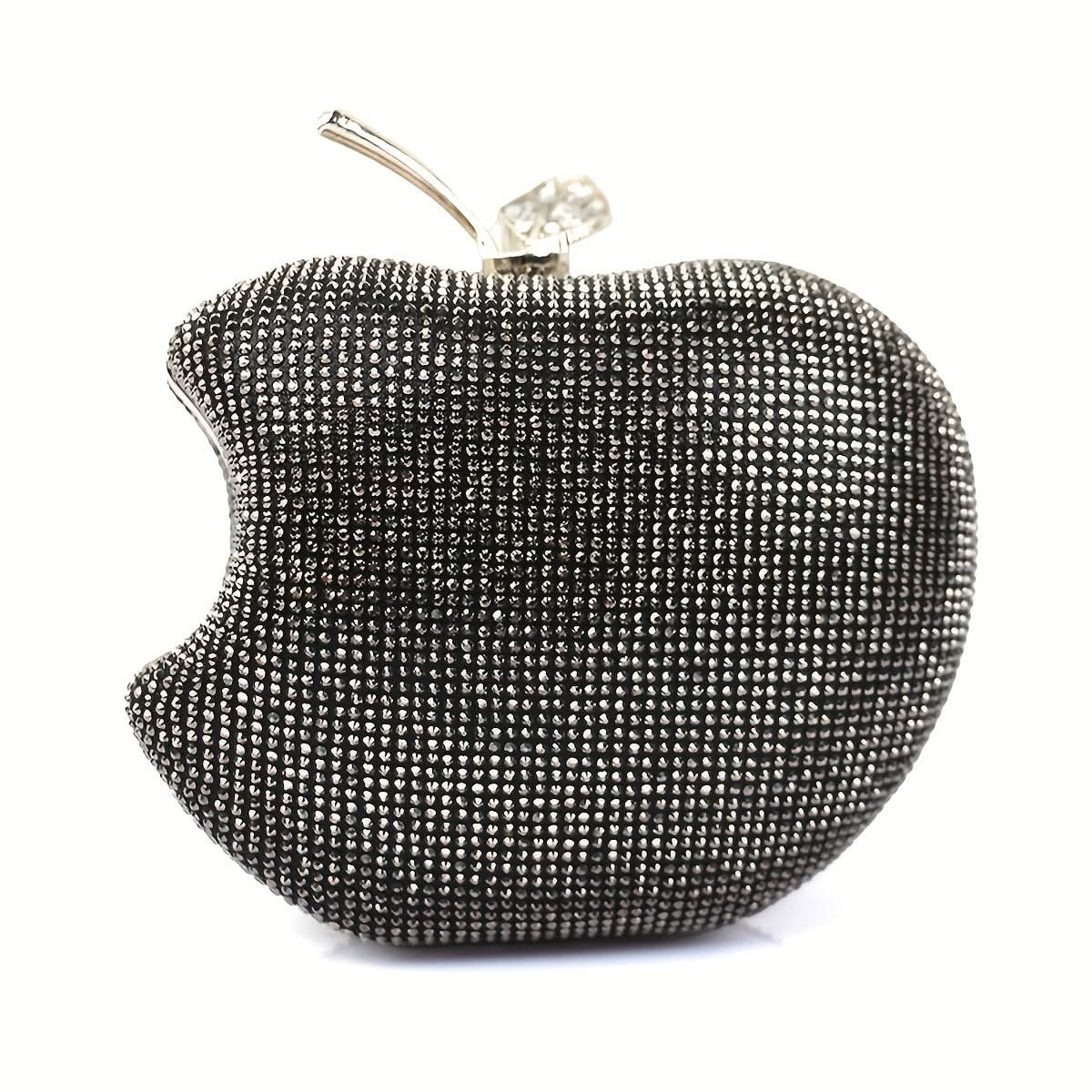 Rhinestone Apple-Shaped Clutch – Party Bag