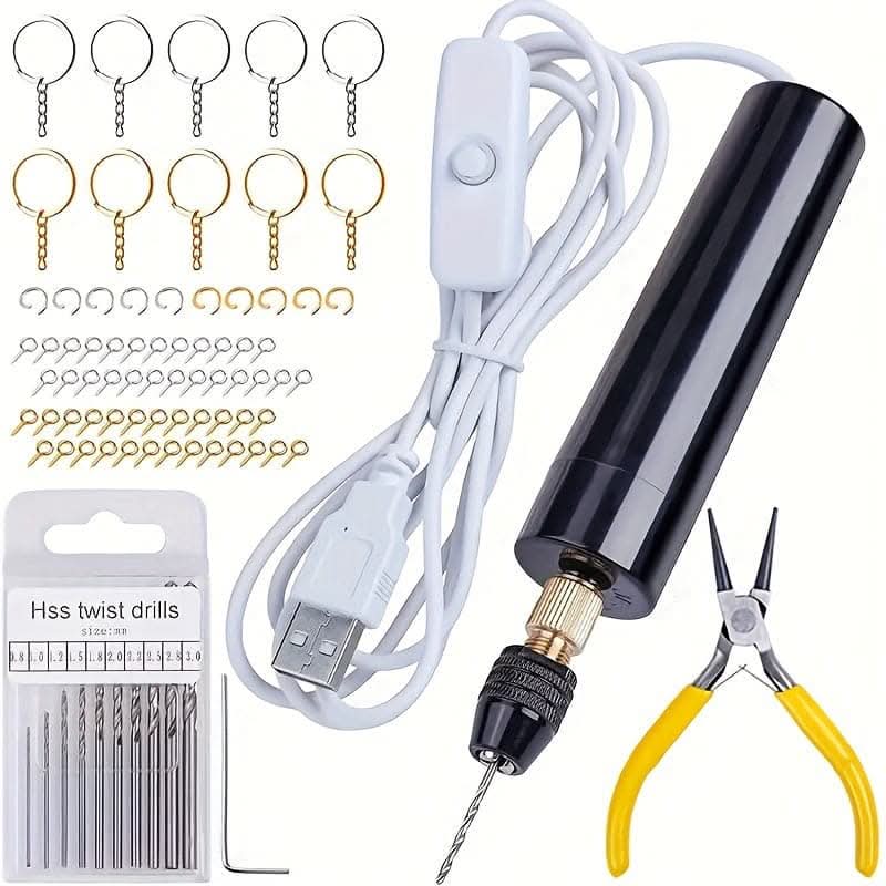 74-Piece Portable USB Electric Drill Set