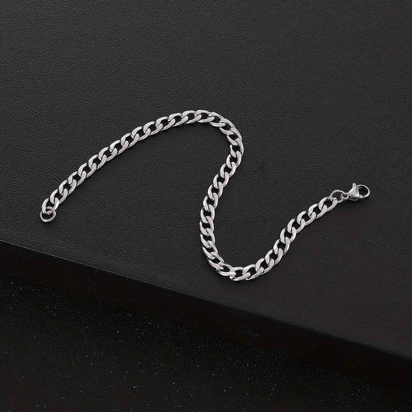 Men's Stainless Steel Chain Bracelet - Minimalist Style