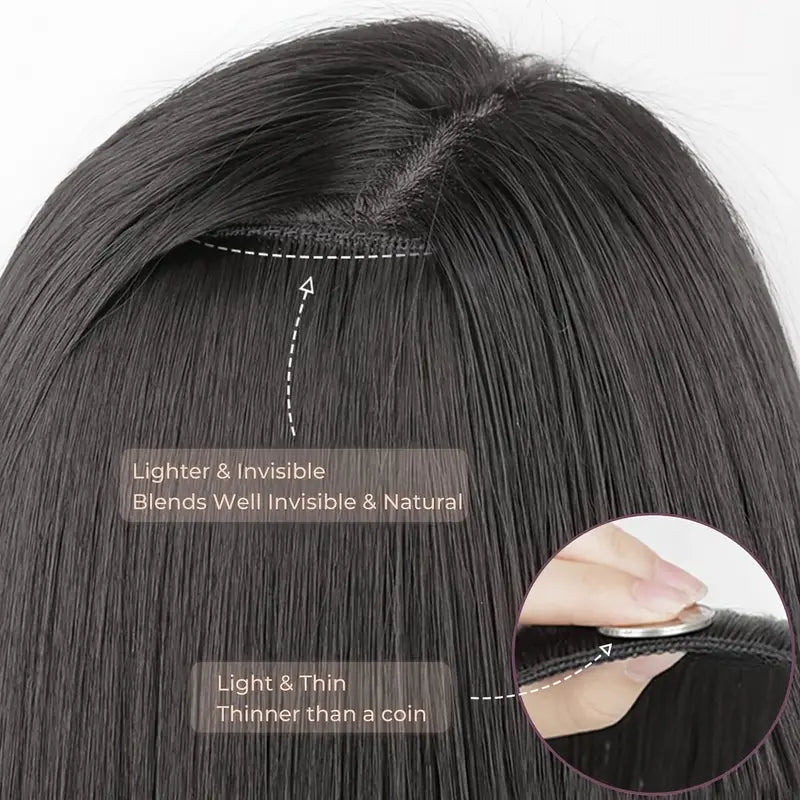 6-Piece Clip-In Long Curly Hair Extensions – Synthetic Fiber Wig Set for Women (About 60cm)