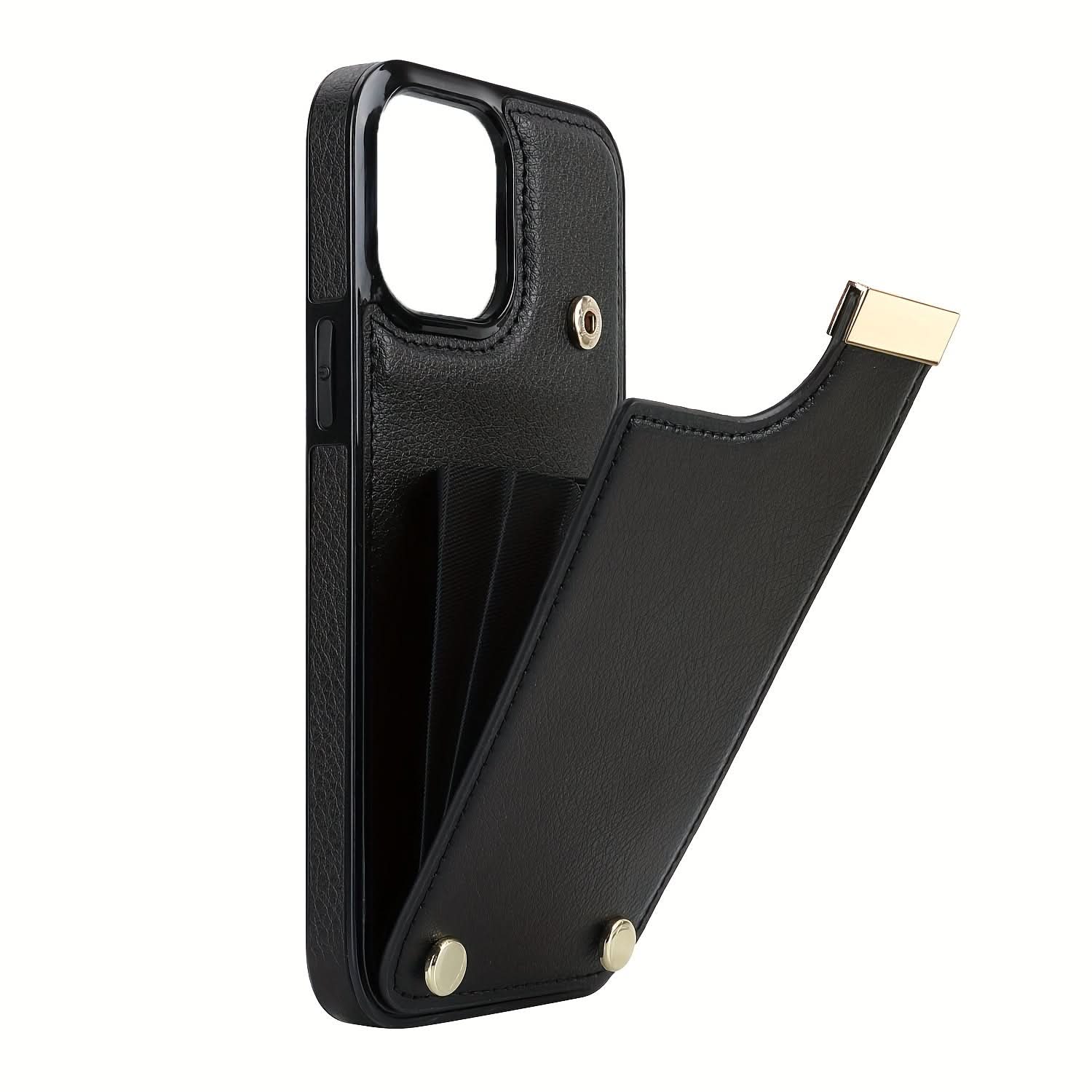 Retro Faux Leather iPhone Case with Card Slot