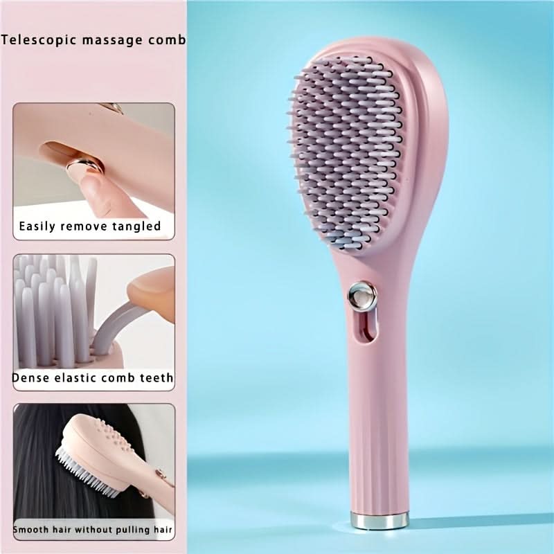 360° Wrap Detangling Brush – Heat-Resistant, Double-Sided & Retractable