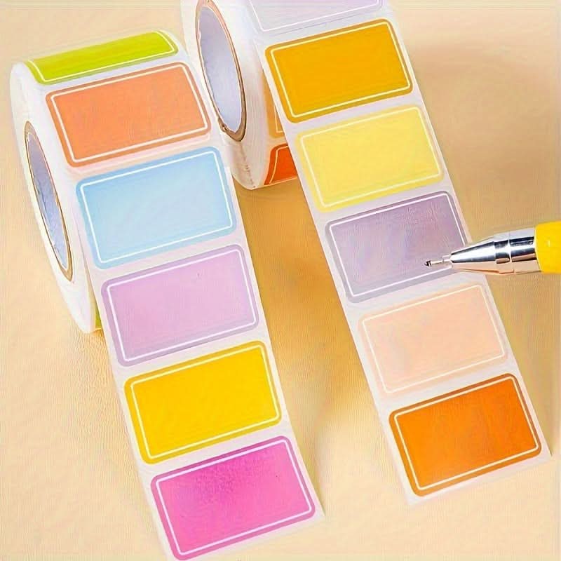 1500 Colored Self-Adhesive Label Stickers Roll
