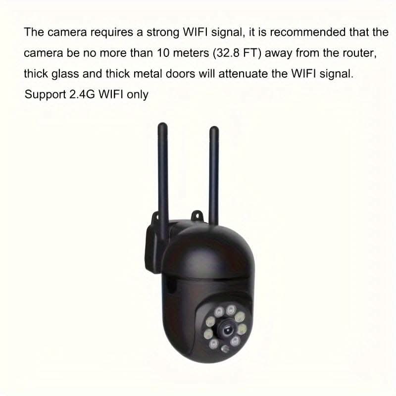 HD WiFi Surveillance Camera – Indoor/Outdoor, 355° Pan, Color Night Vision, Two-Way Audio, AI Detection