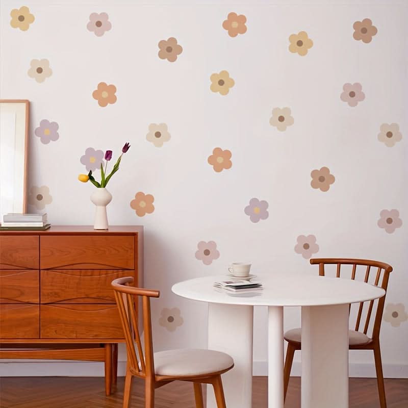 Boho Flower Wall Stickers, Peel & Stick Decals