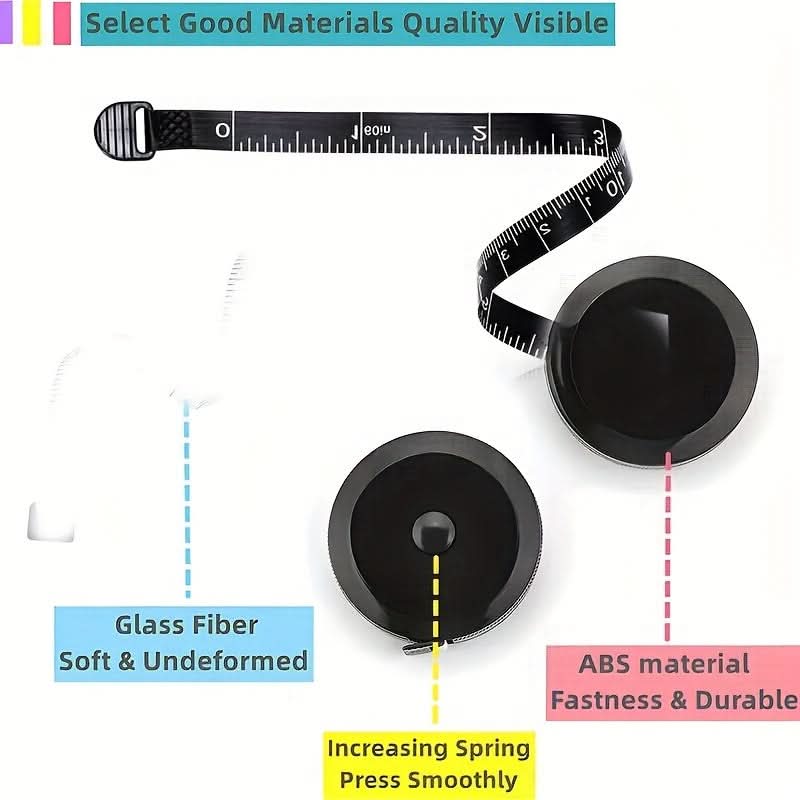 60-Inch Retractable Sewing Tape Measure – Metal Blade, Double-Sided Scale