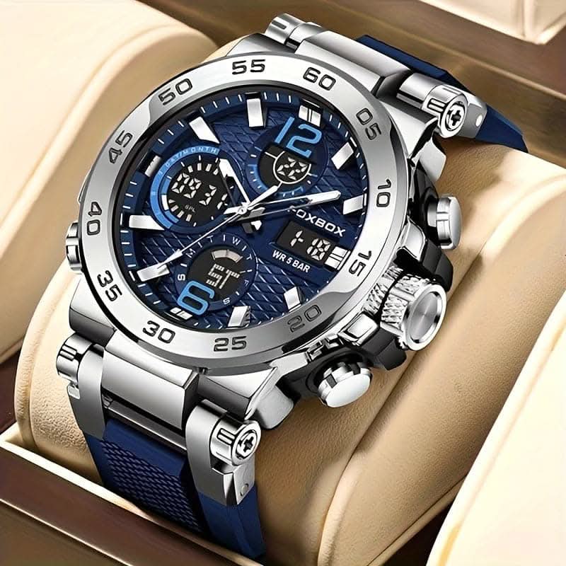 Men's Waterproof Dual Display Sports Watch