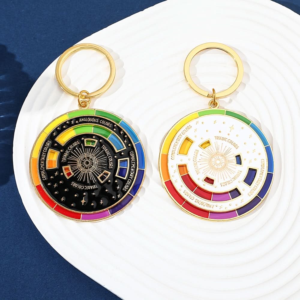Triadic Color Wheel Alloy Keychain – Artist Gift