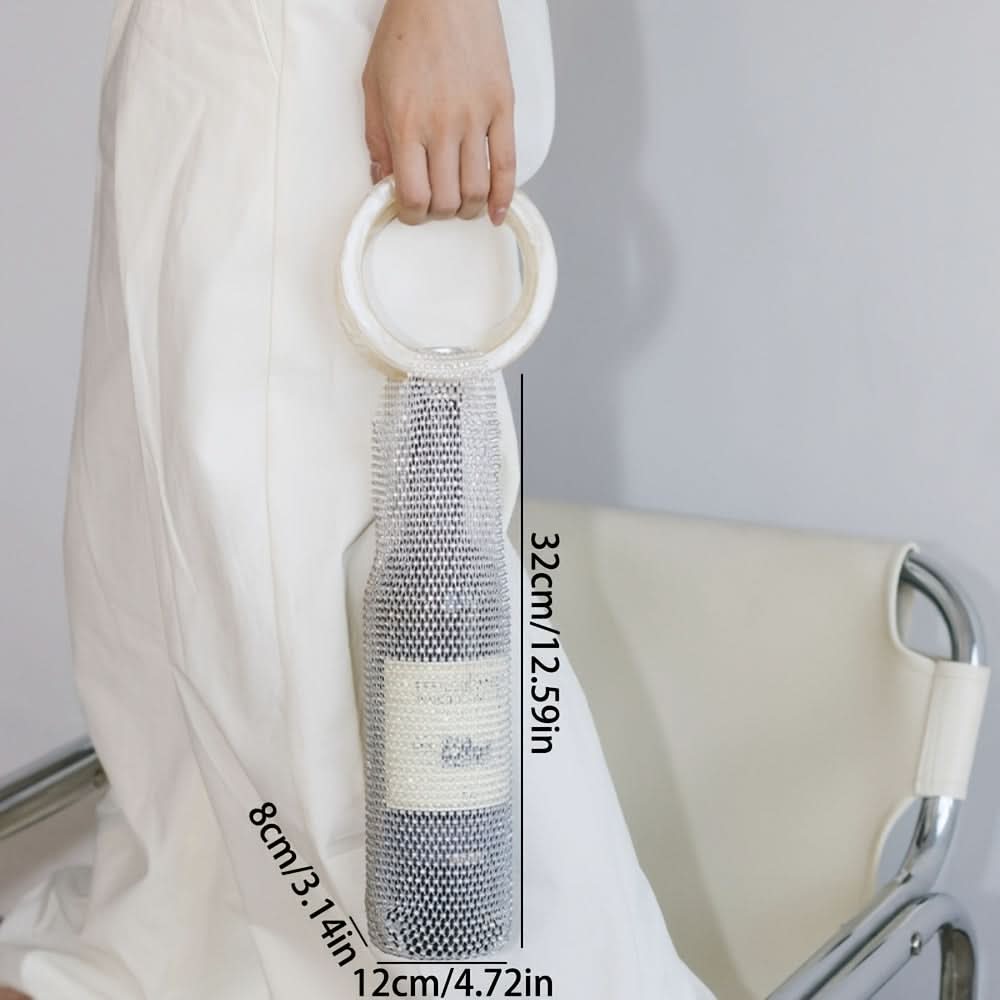 Handwoven Glitter Mesh Wristlet Evening Bag