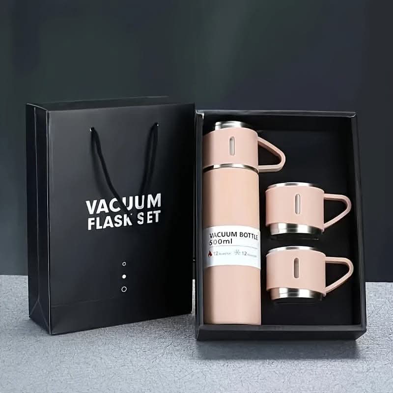 500ml Stainless Steel Vacuum Flask Set - With Cup