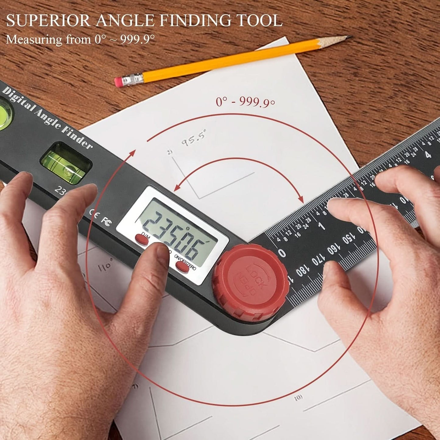 7-Inch Digital Angle Finder Protractor Ruler