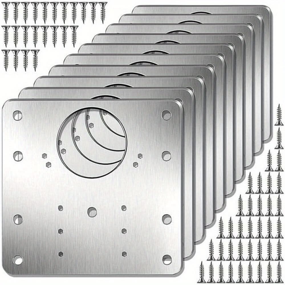 Stainless Steel Hinge Repair Plates for Cabinet Doors (Set of 8pcs.)