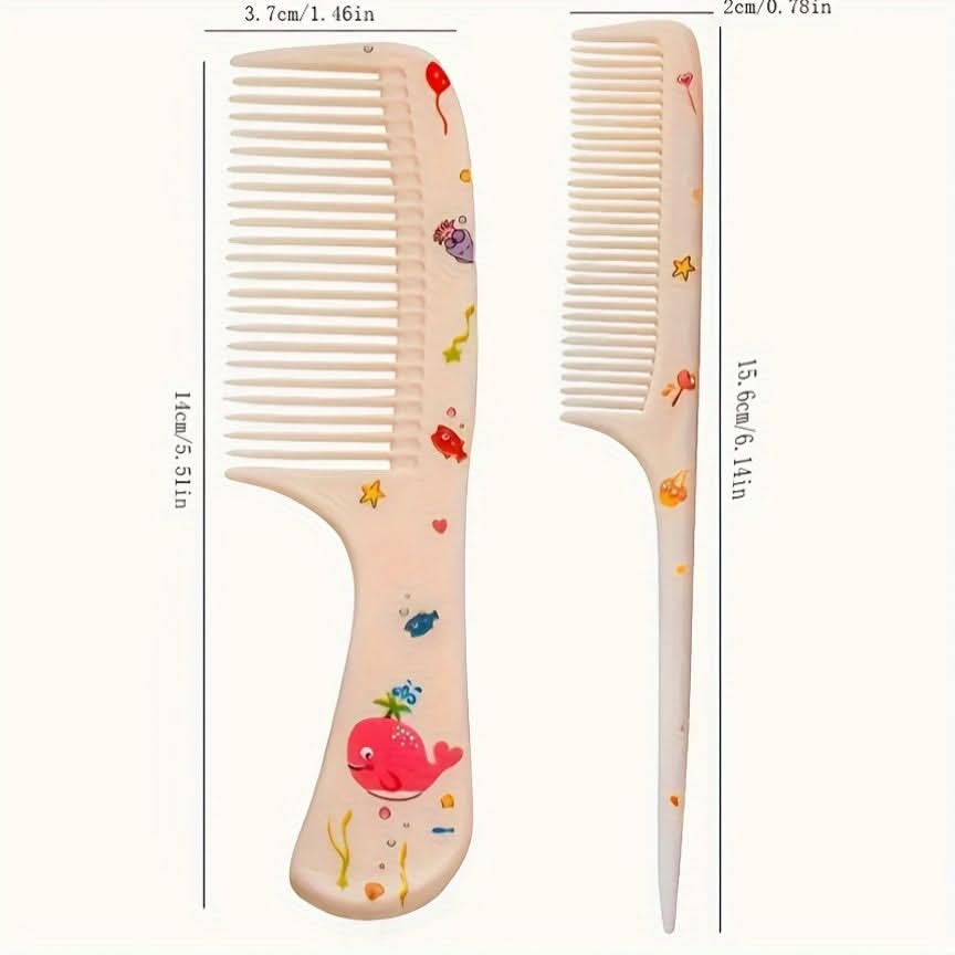 2PCS Cartoon Kids Anti-Static Hair Combs