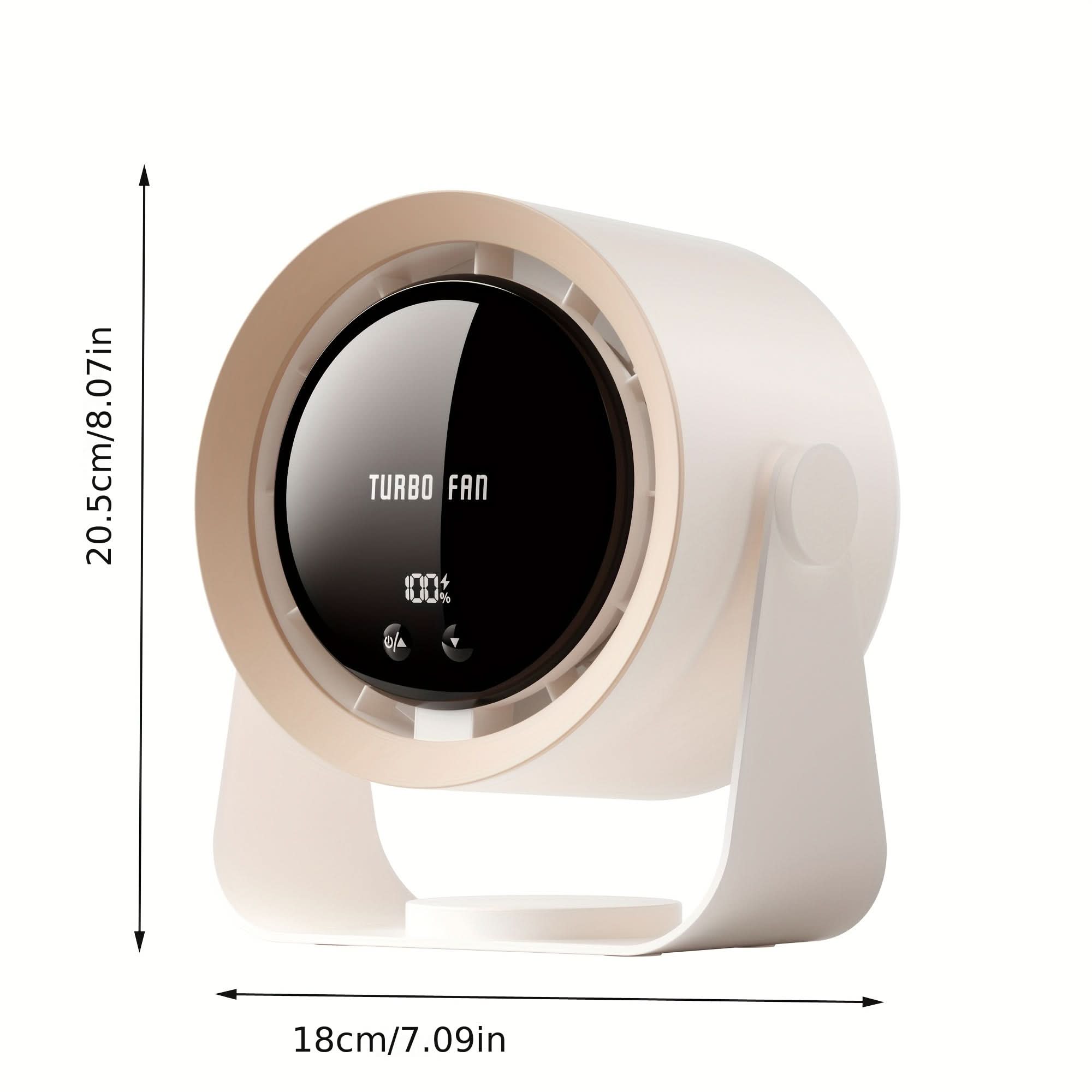 Turbine Fan - USB Charging with Digital Display Fan for Home, Office