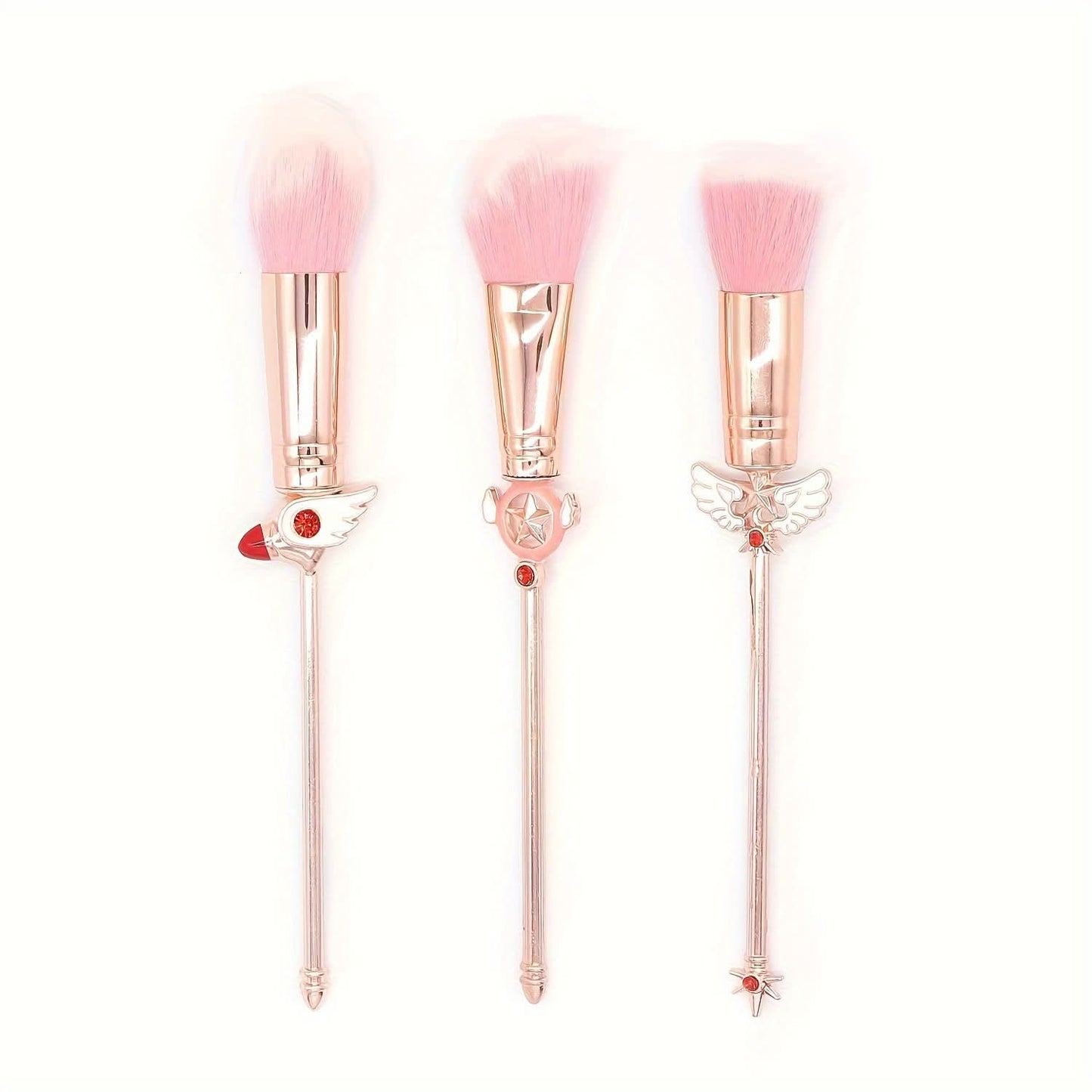 Metallic Fantasy Makeup Brush Set, 3-in-1
