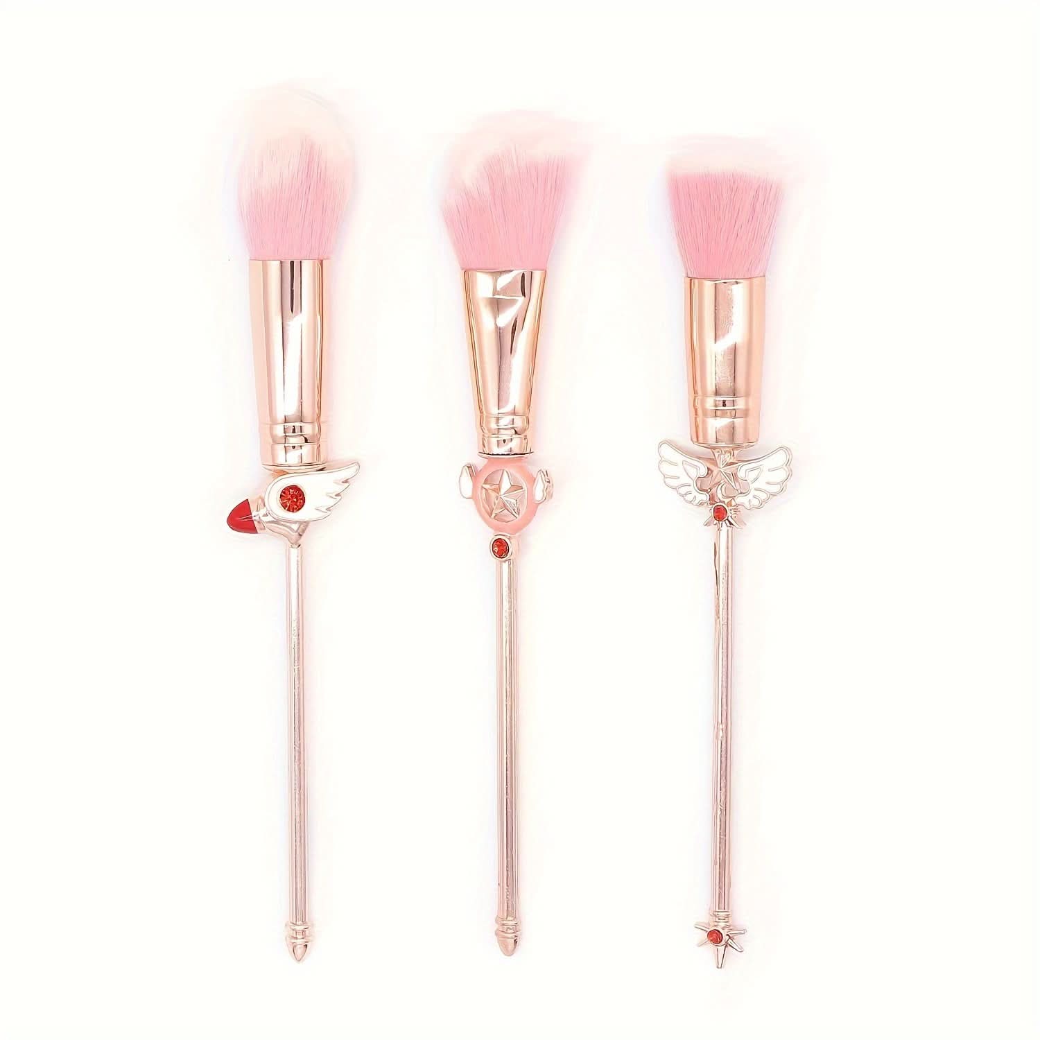 Metallic Fantasy Makeup Brush Set, 3-in-1