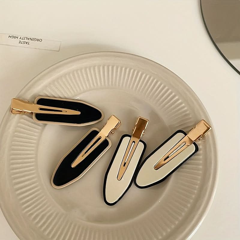 4-Piece Retro Metal Hairpin Set - Minimalist Hair Clips for Women